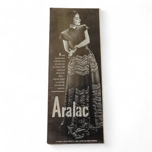1946 Aralac Fashion Print Ad Zigzag Skirt Model Pose Midcentury Style Ephemera